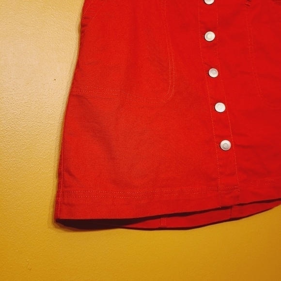 J. Crew Mercantile | Red Twill Button-Down Skirt (Size 10) - Picture 5 of 11